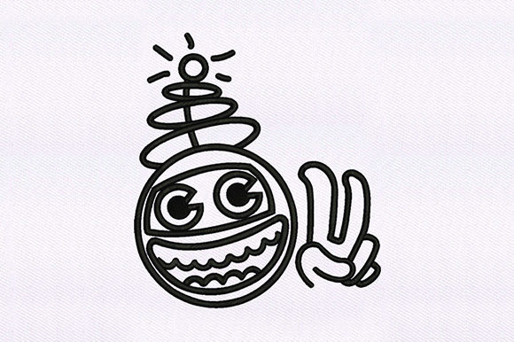 Bomb Emoji Design: Playful Embroidery for Gifts