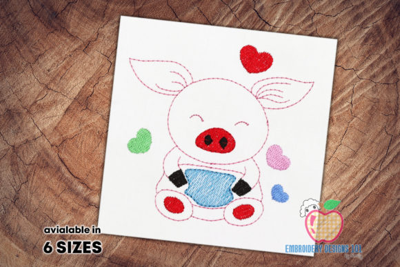 Cute Cheerful Baby Pig Sketch Review