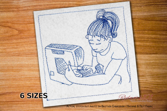 Girl Learning Sewing Redwork: An Etsy Seller Review