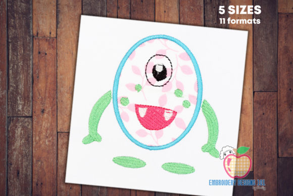 Happy Cartoon Monster Applique for Etsy Products