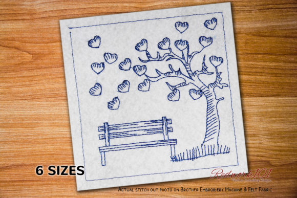 Love Tree with Bench: A Valentine's Embroidery Review