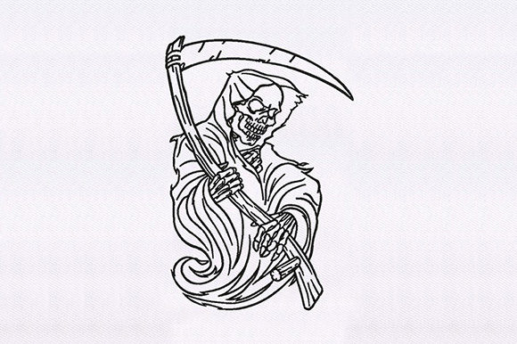 Skeletal Grim Reaper: Embroidery Design Review