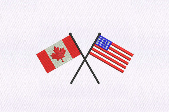 USA and Canada Flags: Embroidery for Boutique Apparel
